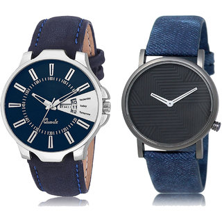 Adk Lk-23-35 Blue & Black Dial Day & Date Functioning Watches For Men