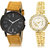 Adk Lk-19-203 Black & White & Gold Dial Latest Watches For Couple