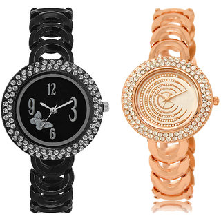 Adk Lk-201-202 Black & Rose Gold Dial Best Watches For Girls