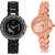Adk Lk-201-222 Black & Rose Gold Dial Look Watches For Girls