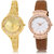 Adk Lk-224-245 Gold & White Dial Look Watches For Girls