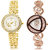 Adk Lk-203-238 White & Gold & Rose Gold Dial Look Watches For Girls
