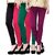 2Day Womens Cotton Churidaar Legging Fusia/Black/Bottle Green/Wine (Pack Of 4)