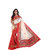 SVB Sarees Women's Cream and Red Printed Saree