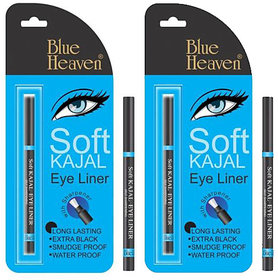 Set Of 2 Pc Blue Heaven Soft Kajal Eye Liner No Smudge Water Proof Long Lasting