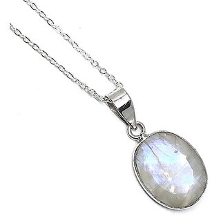 Original & Effective Stone Moonstone 9.5 Ratti Semi- Precious Stone Silver Pendant For Astrological Purpose Original & Effective Stone Moonstone 9.5 Ratti Semi- Precious Stone Silver Pendant For Astrological Purpose