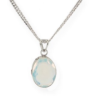                       Ceylonmine-8.25 Ratti Moonstone Silver Pendant Original & Natural Stone Moonstone Pendant For Astrolofical Purpose                                              