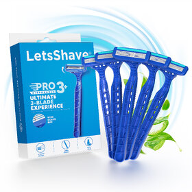 Letsshave Pro 3 Disposable Razor Kit - Three-Blade Disposable Shaving Razor (Pack Of 5)