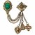 Men Style Mens Suit Green Rhinestone Crystal Wedding Party Wear Lapel Pin Gold Brass Crystal Brooch