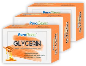 Puragenic Glycerin Transparent Soap With Vitamin E And Honey, 75Gm - Pack Of 3