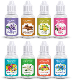 Set Of 8 Multipurpose Fragrance Oil For Diffuser Perfumes - Soap Making - Candle Making - 15Ml Each