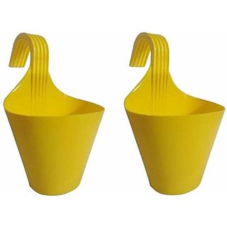                       Single Hook Plant Container Set Of 2 Pcs                                              