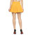 Nitein High Waist Flared Mustard Knit Skater Short Mini Skirt