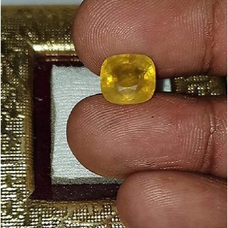 Yellow Sapphire Gemstone Natural 6.75 Ratti Stone Pukhraj Astrological Lab Yellow Sapphire Gemstone Natural 6.75 Ratti Stone Pukhraj Astrological Lab