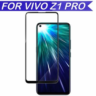                       For Vivo z1s Full Screen Curved Edge -Edge Protection 9H Tempered Glass Screenguard black                                              