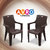 AVRO 7756 Plastic Chairs ,Set of 4 chairs ,Strong and Sturdy Structure, 1 Year Guarantee, Finish ColourBrown