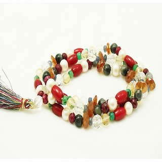                       Navratna Mala with Natural Navgrah Stone's Astrological  Lab Certified                                              