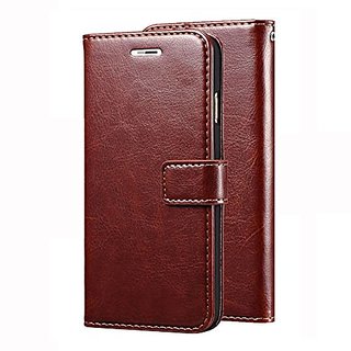 D G Kases Vintage PU Leather Kickstand Wallet Flip Case Cover For vivo V3 max - Brown