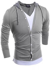 Pause Men's Silver Hooded T-Shirt