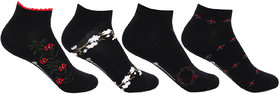 Bonjour Women Black Secret Socks- Pack Of 4