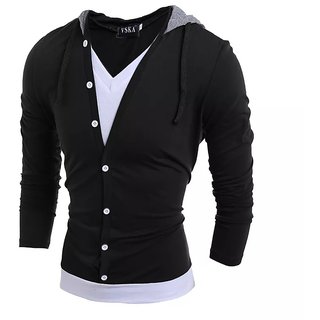 black hooded t shirt