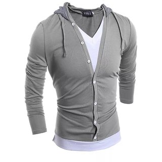 Pause Men's Silver Hooded T-Shirt
