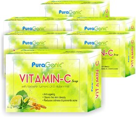 Puragenic Vitamin C Soap With Aloe Vera, Turmeric And Multani Mitti, 75Gm - Pack Of 6