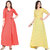 Saadhvi Pink And Yellow Slub Cotton And Rayon Embroidered Pack Of 2 Kurtas