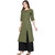 Saadhvi Green And Pink Slub Cotton Embellished Pack Of 2 Kurtas