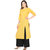 Saadhvi Yellow And Pink Slub Cotton And Rayon Embroidered Pack Of 2 Kurtas