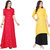 Saadhvi Pink And Yellow Rayon And Slub Cotton Embroidered Pack Of 2 Kurtas
