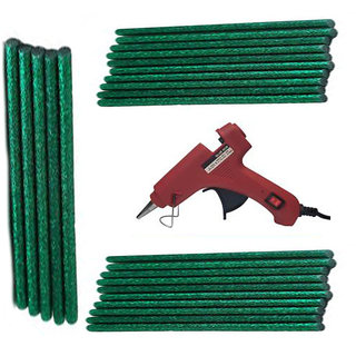                       Red Glue Gun With 25 Green Glitter Stick (Leak Proof)                                              