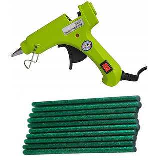                       Green Glue Gun With 10 Green Glitter Stick (Leak Proof)                                              