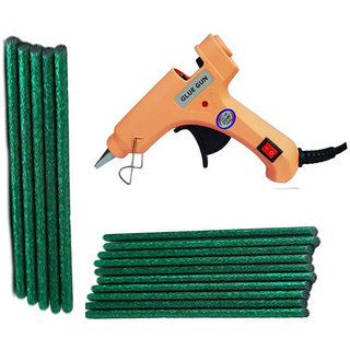                       Peach Glue Gun With 15 Green Glitter Stick (Leak Proof)                                              