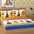 frionkandy Cotton Traditional Puppet Print Yellow Double Bed Sheet With 2 Pillow Covers (82 X 92 Inch) - Shkap1063