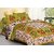 Frionkandy Cotton Traditional Gangaur Print Green Double Bed Sheet With 2 Pillow Covers - (82 X 92 Inch) - Shkap1070
