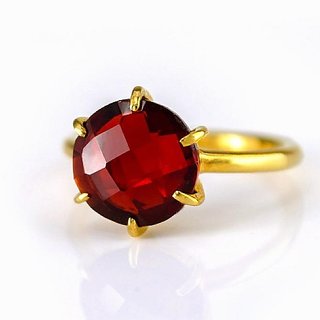                       Ceylonmine Natural Garnet Stone Ring Original & Lab Certified Gemstone Gomed Ring For Unisex                                              