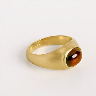                       Ceylonmine Natural Hessonite Ring 5.25 Ratti Unheated & Untreated Gemstone Gomed Gold Plated Ring For Unisex                                              