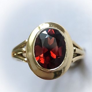                       Ceylonmine Natural Hessonite Ring 6.50 Ratti Unheated & Lab Certified Gemstone Gomed 7.00 Ratti Ring For Unisex                                              
