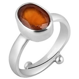                       Ceylonmine Natural Hessonite Ring 5.25 Ratti Unheated & Untreated Gemstone Gomed Silver Ring For Unisex                                              