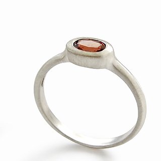                      Ceylonmine 6.25 Ratti Hessonite Stone Ring Original & Unheated Gemstone Gomed Silver Ring For Unisex                                              