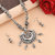 Silvershine Charm Silver Oxidised Pendant Designer Mala Set Jewellery For Women Girl