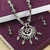 Silvershine Charm Silver Oxidised Pendant Designer Mala Set Jewellery For Women Girl