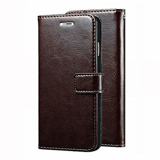 D G Kases Vintage Pu Leather Kickstand Wallet Flip Case Cover For Gionee F103 - Coffee Brown