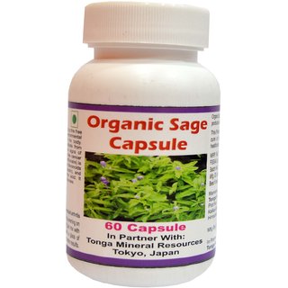                       Organic Sage Capsule - 60 Capsules (Buy Any Supplement Get The Same 60 Ml Drops Free)                                              