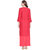 Zri Red Rayon Gold Printed Jacket Style Kurta With Tassels For Women
