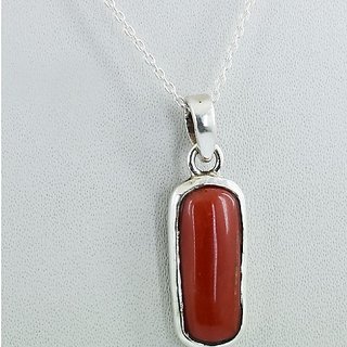                       Ceylonmine Proble Stone Pendant Natural & Unheated Gemstone Red Coral Pendant 6.5 Ratti Pendant For Unisex                                              