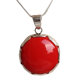                       Ceylonmine Proble Stone Pendant Natural & Unheated Gemstone Red Coral Pendant 6.5 Ratti Pendant For Unisex                                              