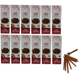 Uniqon Rare Collection(Pack Of 12) Premium Fresh Guggal Scented Dry Dhoopbatti Incense Sticks Box(10 Sticks)