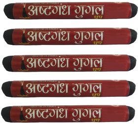 Uniqon (Pack Of 5)Astagandha Single Long Burning Thick Incense Guggal Dhoop Batti